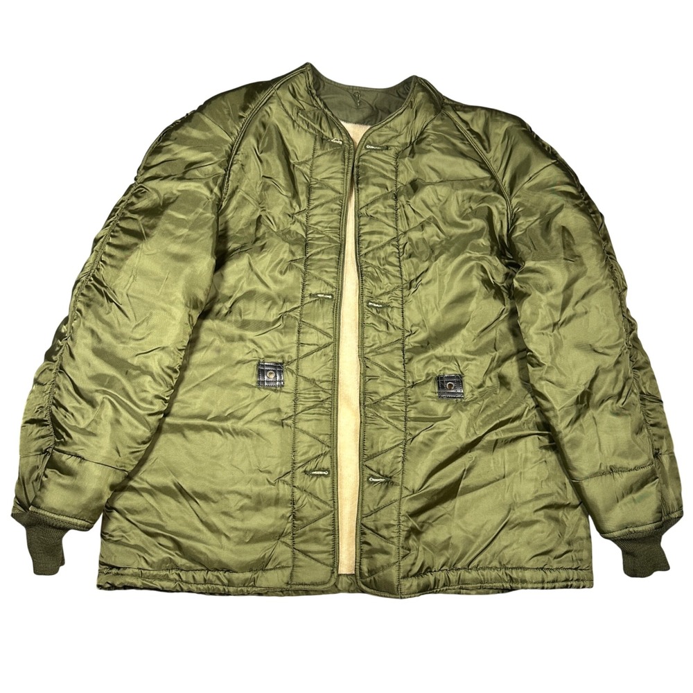 Vintage 1965 USAF Military Coat Liner MIL-L-4889D Olive Drab Medium Large 60s